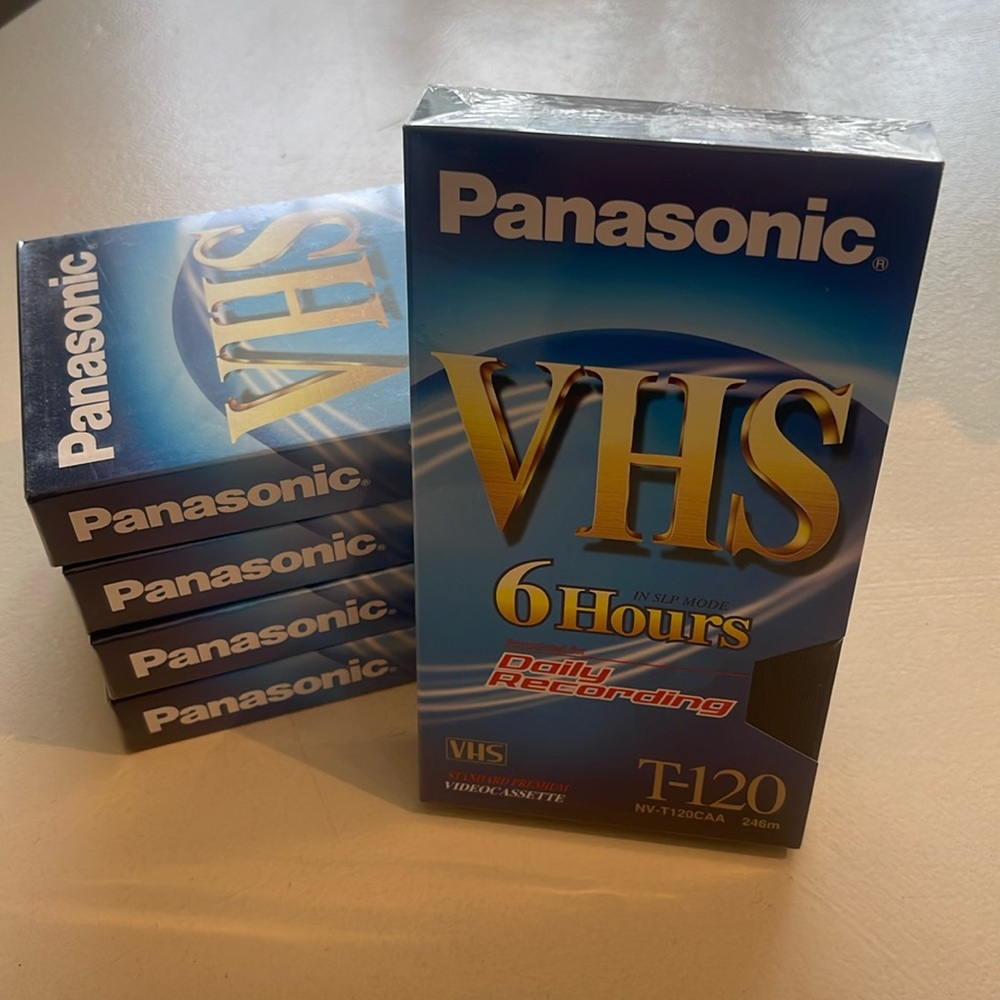New Panasonic T120 Standard 6 hour VHS Video Tapes NV-T120CAA 246m sealed
